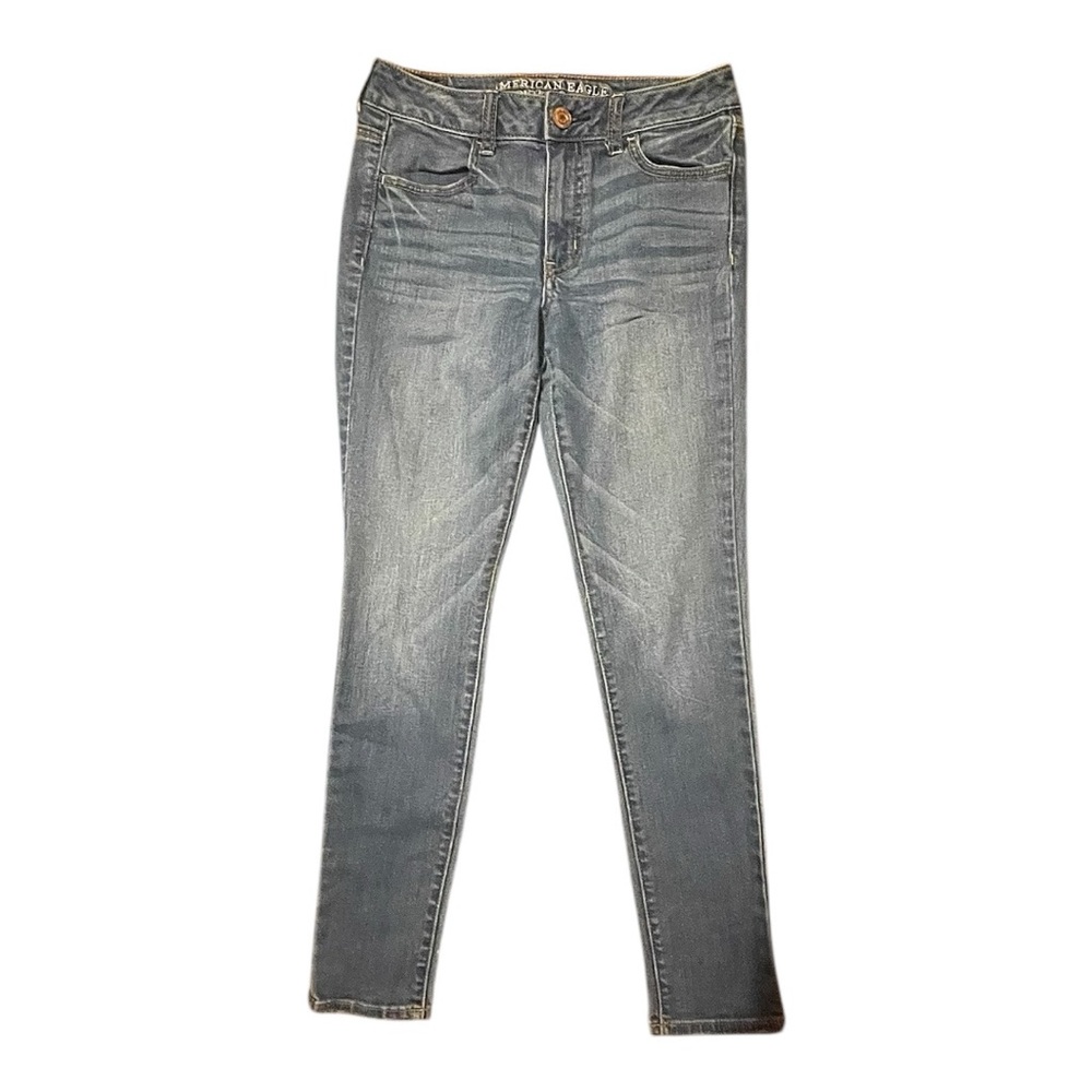 American Eagle Hi-Rise Jeggings Size 2 Medium Wash Stretch Denim Skinny Jeans